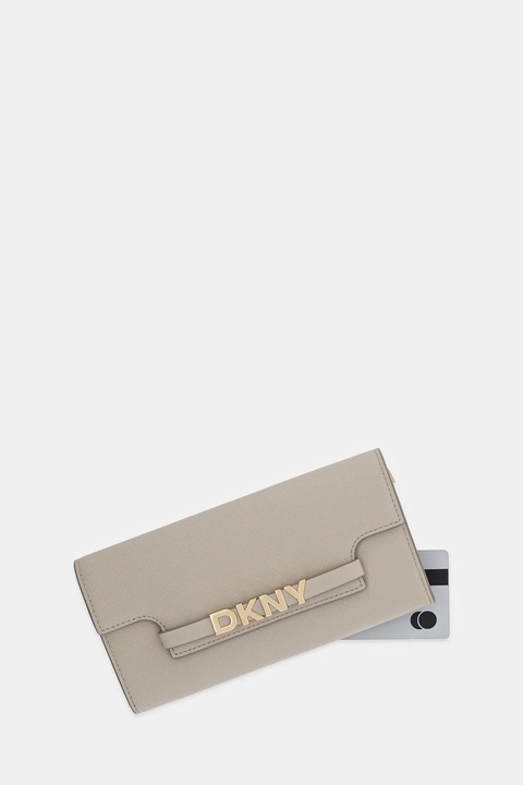 Dkny portfel damski kolor beżowy R52QKM29 - zdjęcie produktu nr 2