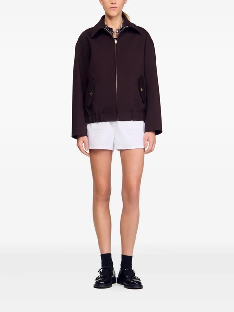 SANDRO zip-fastening elasticated-hem jacket - Brown - zdjęcie produktu nr 2
