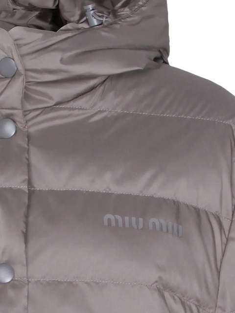 Miu Miu technical-pongé puffer jacket - Grey - zdjęcie produktu nr 2