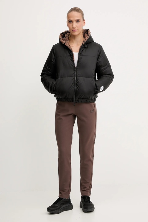 EA7 Emporio Armani kurtka dwustronna kolor brązowy zimowa oversize AF16373.7W000668 - zdjęcie produktu nr 2