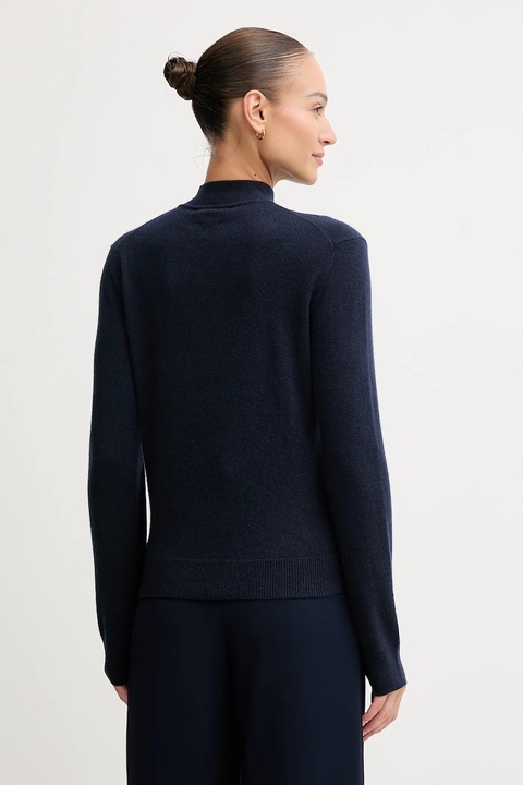 Tommy Hilfiger sweter wełniany damski kolor granatowy lekki z półgolfem WW0WW47468 - zdjęcie produktu nr 2