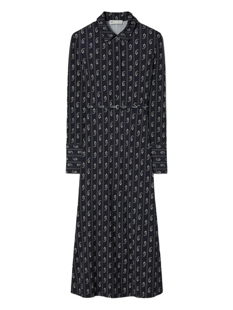 Tory Burch paisley-print belted shirtdress - Blue - zdjęcie produktu nr 1