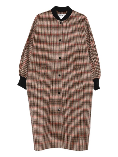 Essentiel Antwerp check-pattern wool coat - Brown - zdjęcie produktu nr 1