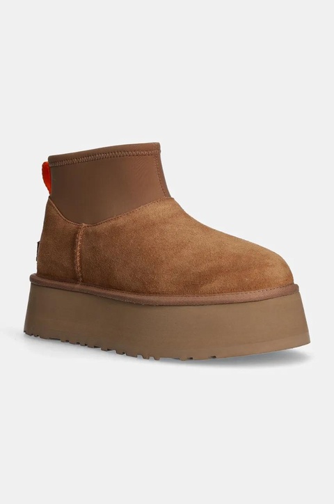 UGG śniegowce zamszowe Classic Mini Dipper kolor brązowy 1168170-CHE - zdjęcie produktu nr 1