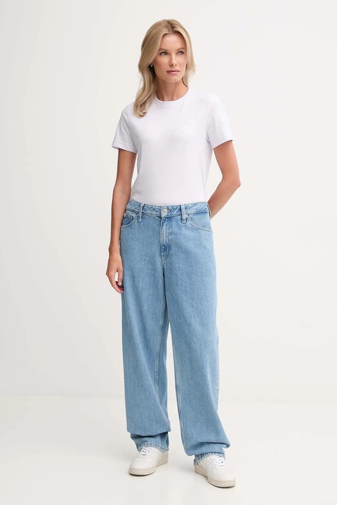 Calvin Klein Jeans t-shirt bawełniany damski kolor fioletowy LV047B224G - zdjęcie produktu nr 1