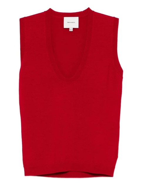Reformation Marta vest - Red - zdjęcie produktu nr 1