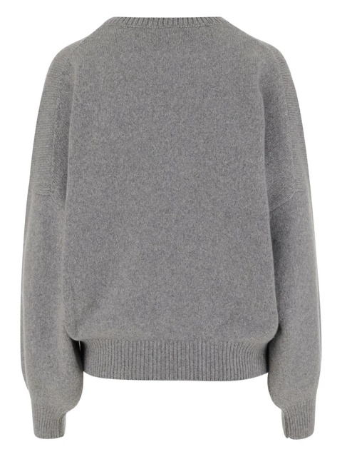 KHAITE V-neck ribbed cashmere sweater - Grey - zdjęcie produktu nr 2