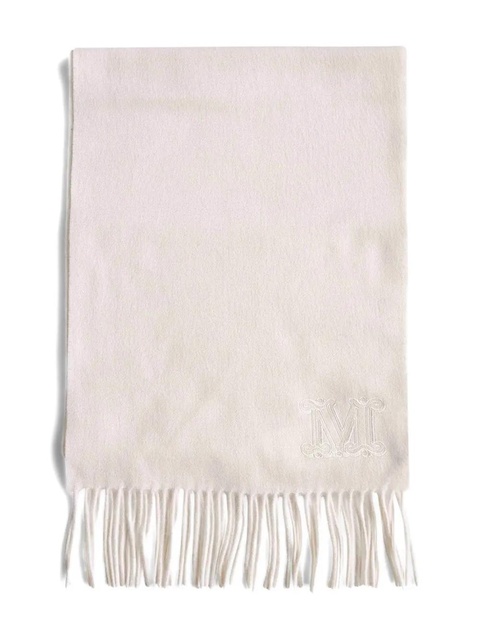 Max Mara embroidered-logo fringe scarf - Neutrals - zdjęcie produktu nr 1