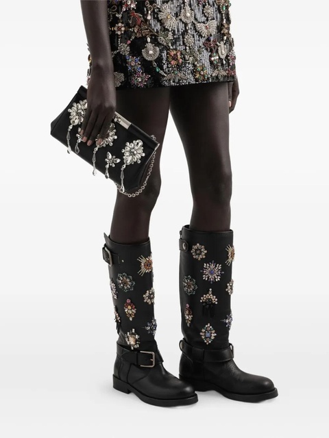 Dolce & Gabbana crystal-embellished clasp clutch - Black - zdjęcie produktu nr 2