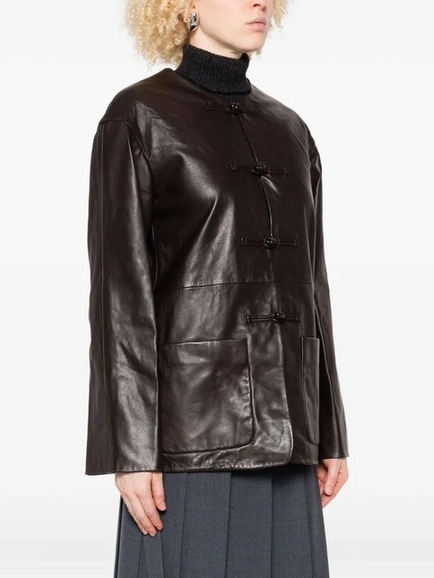Róhe frog-fastening leather jacket - Brown - zdjęcie produktu nr 2