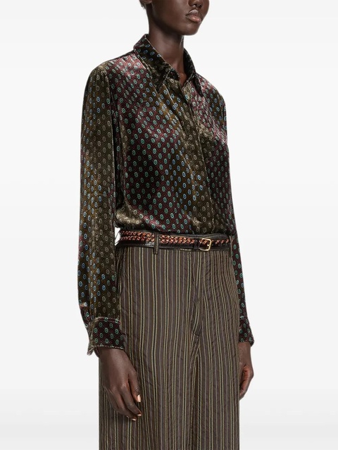 DRIES VAN NOTEN printed argyle-pattern shirt - Black - zdjęcie produktu nr 2