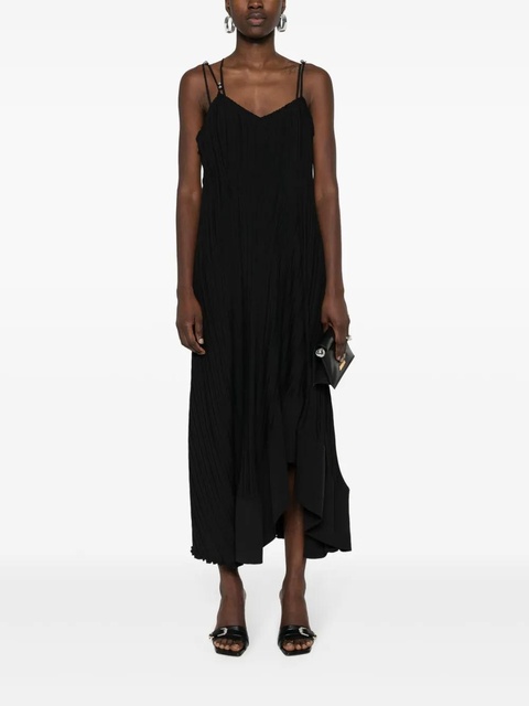Lanvin asymmetric-hem pleated dress - Black - zdjęcie produktu nr 2