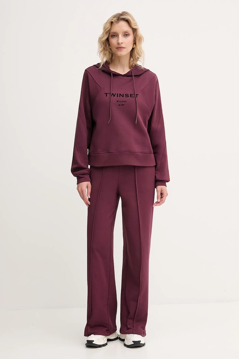 Twinset dres bawełniany damski kolor bordowy 252TP2681 - zdjęcie produktu nr 1