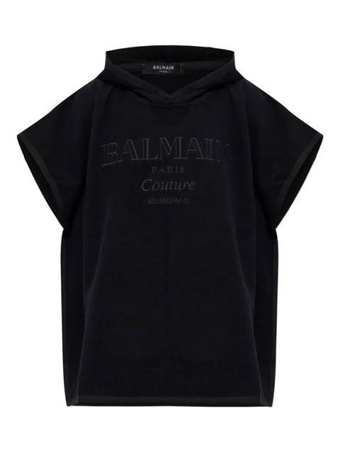 Balmain logo-embroidered poncho - Black - zdjęcie produktu nr 1