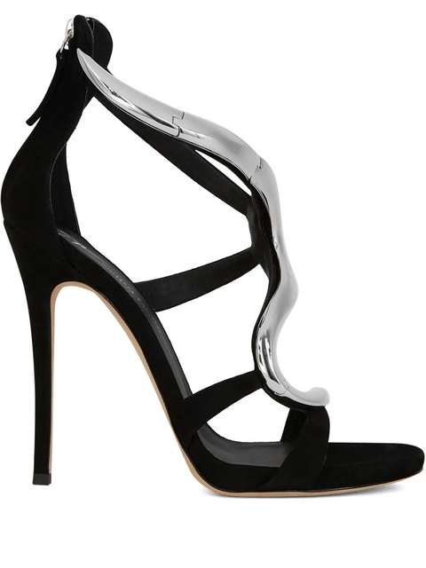 Giuseppe Zanotti 120mm Venere metallic-snake sandals - Black - zdjęcie produktu nr 1