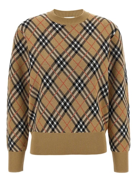 Burberry check-pattern wool sweater - Neutrals - zdjęcie produktu nr 1