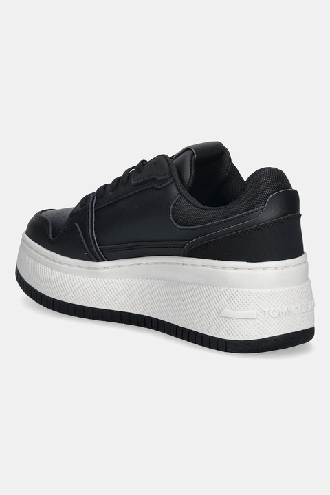 Tommy Jeans sneakersy skórzane TJW RETRO BASKET FLATFORM damskie kolor czarny EN0EN02860 - zdjęcie produktu nr 2
