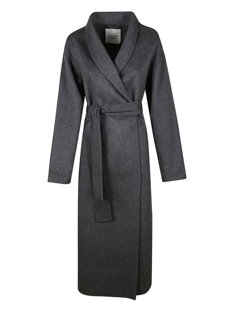 Almada Label belted wrap coat - Grey - zdjęcie produktu nr 1