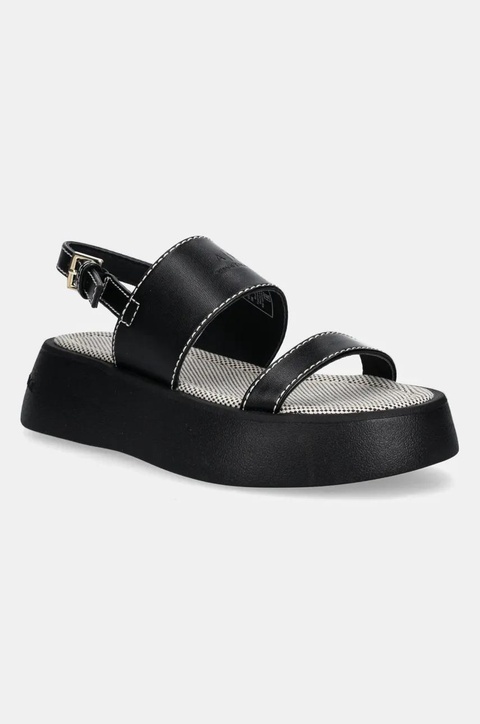 Armani Exchange sandały damskie kolor czarny na platformie XDP054 XV921 00002 - zdjęcie produktu nr 1