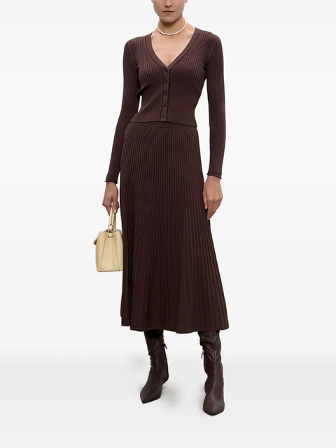 Simkhai Chiara pleated midi skirt - Brown - zdjęcie produktu nr 1