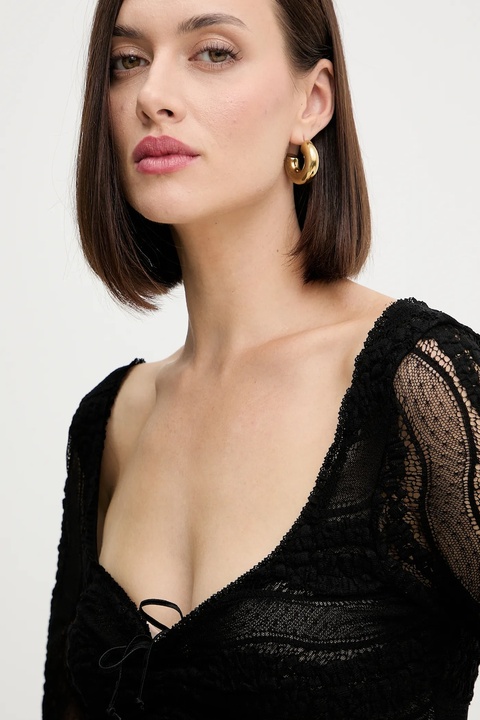 Charo Ruiz Ibiza bluzka damska kolor czarny gładka 257101 - zdjęcie produktu nr 2