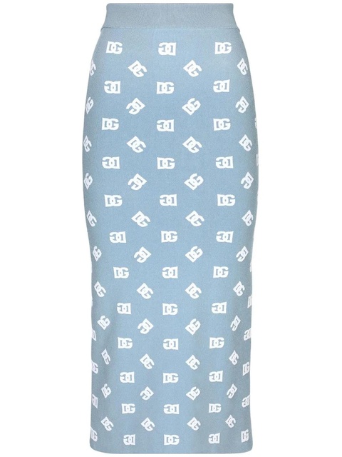 Dolce & Gabbana DNA logo-print straight skirt - Blue - zdjęcie produktu nr 1