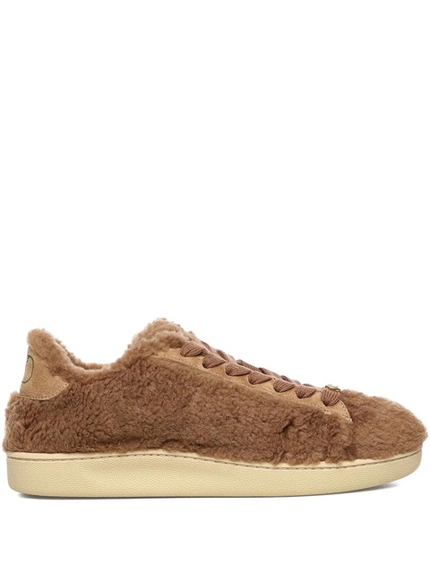 Valentino Garavani Royco shearling-effect logo sneakers - Brown - zdjęcie produktu nr 1