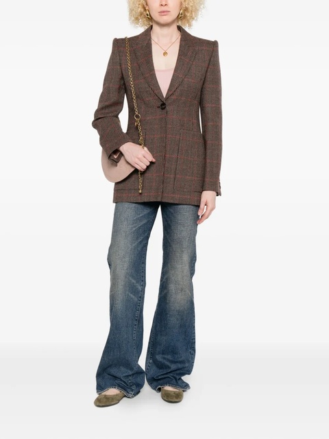 Chloé single-breasted checked blazer - Brown - zdjęcie produktu nr 1