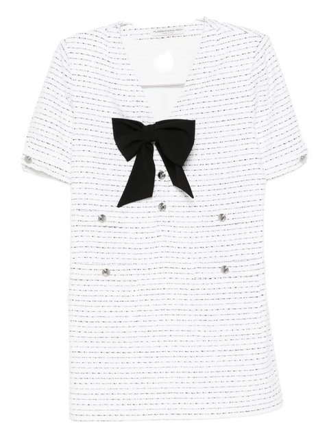 Alessandra Rich bow-detail tweed dress - White - zdjęcie produktu nr 1