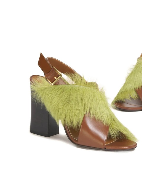 Marni criss-cross fur sandals - Brown - zdjęcie produktu nr 1