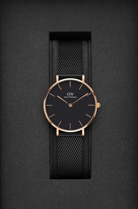 Daniel Wellington zegarek Petite 32 Ashfield damski kolor czarny - zdjęcie produktu nr 2