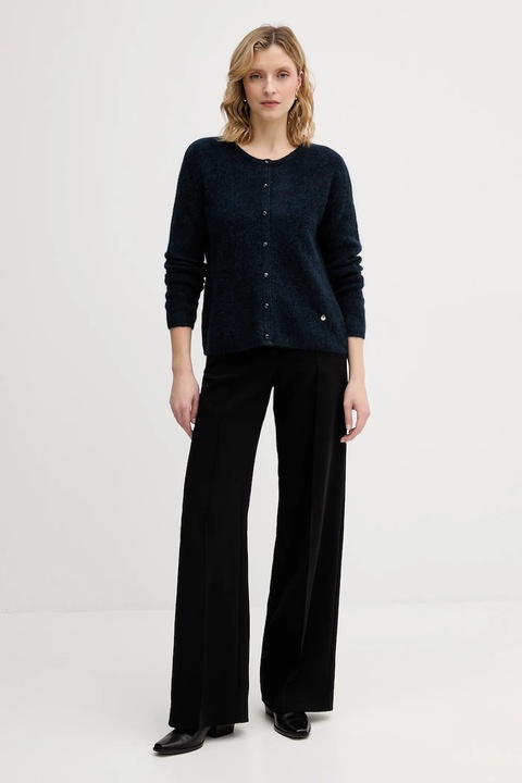 Mos Mosh kardigan z dodatkiem alpaki Almine damski kolor granatowy lekki 158680 - zdjęcie produktu nr 2