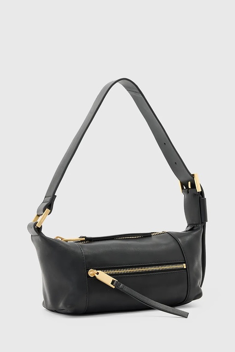 AllSaints torebka skórzana VEGA kolor czarny W196XD - zdjęcie produktu nr 2