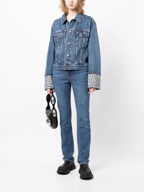 Alexander Wang logo-print denim jacket - Blue - zdjęcie produktu nr 1