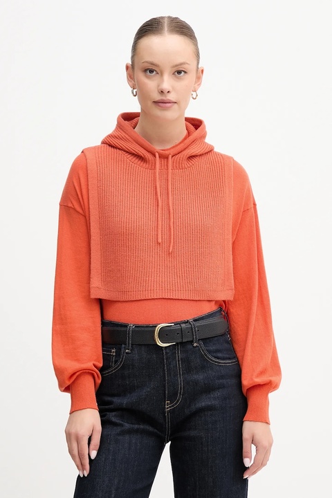 United Colors of Benetton kaptur kolor pomarańczowy 6SCQDU01T - zdjęcie produktu nr 1