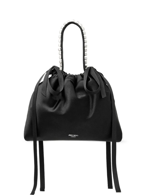 Jimmy Choo crystal-detail drawstring bucket bag - Black - zdjęcie produktu nr 1