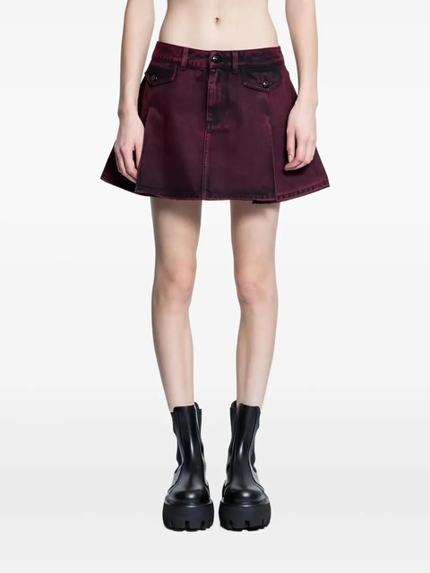 Alexander McQueen dyed denim mini skirt - Red - zdjęcie produktu nr 1