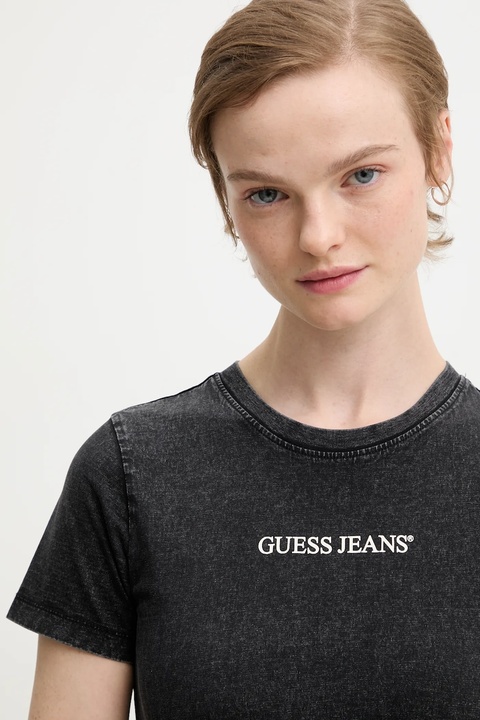 Guess Jeans t-shirt bawełniany damski kolor czarny W5BI26 I3Z14 - zdjęcie produktu nr 1