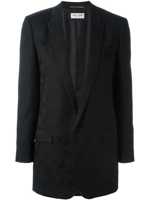 Saint Laurent camouflage intarsia blazer - Black - zdjęcie produktu nr 1