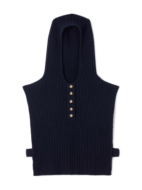 SANDRO hooded buttoned scarf - Blue - zdjęcie produktu nr 1