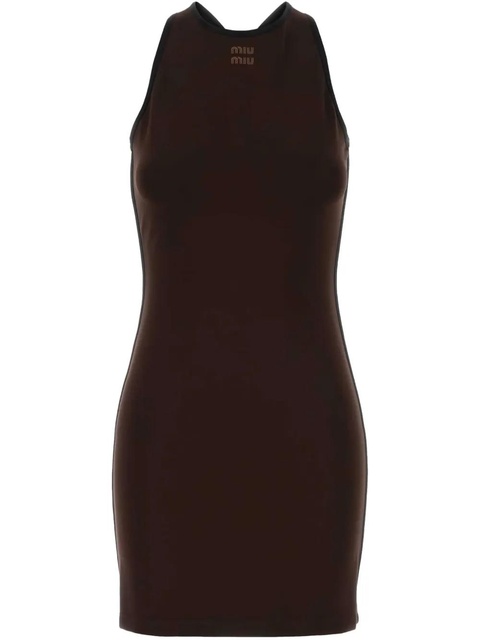 Miu Miu open-back mini dress - Brown - zdjęcie produktu nr 1