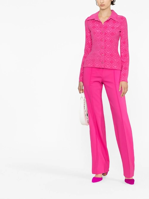 Marine Serre button-fastening jacquard top - Pink - zdjęcie produktu nr 1