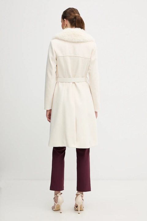 Guess płaszcz z domieszką wełny NEW PATRICE kolor beżowy W5BL25 W2672 - zdjęcie produktu nr 2