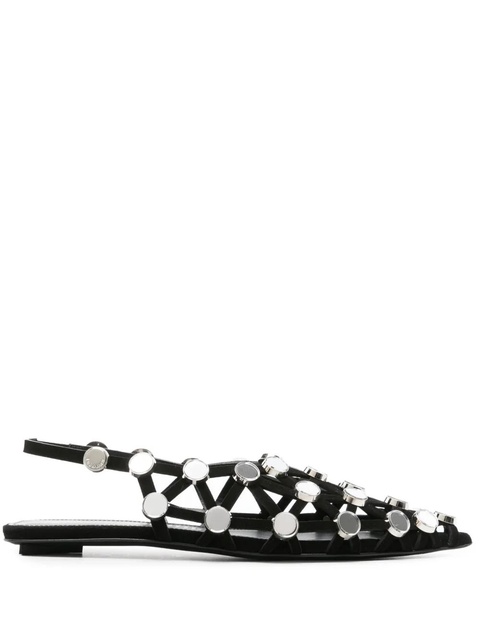 The Attico Grid rhinestone-embellished ballerina shoes - Black - zdjęcie produktu nr 1