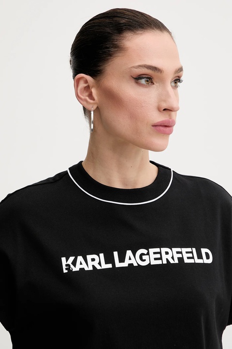 Karl Lagerfeld t-shirt bawełniany damski kolor czarny A2W17109 - zdjęcie produktu nr 2