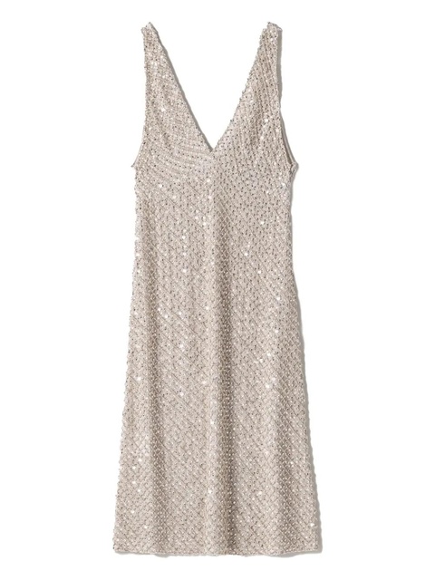 Miu Miu embroidered chiffon dress - Neutrals - zdjęcie produktu nr 1