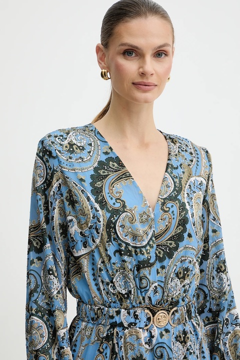 Guess sukienka CLARISSE kolor niebieski mini rozkloszowana W5BK53 W2770 - zdjęcie produktu nr 2