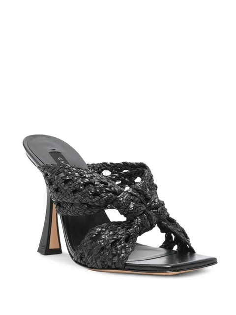 Casadei 100mm Damier Versilia Geraldine woven mules - Black - zdjęcie produktu nr 2