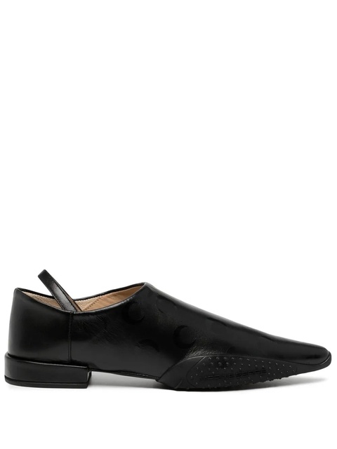 Marine Serre pointed-toe leather mules - Black - zdjęcie produktu nr 1