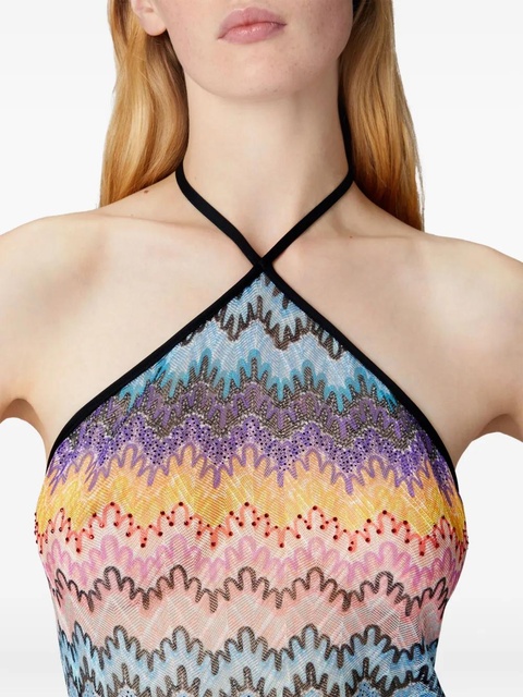 Missoni zigzag-pattern mini dress - Blue - zdjęcie produktu nr 2